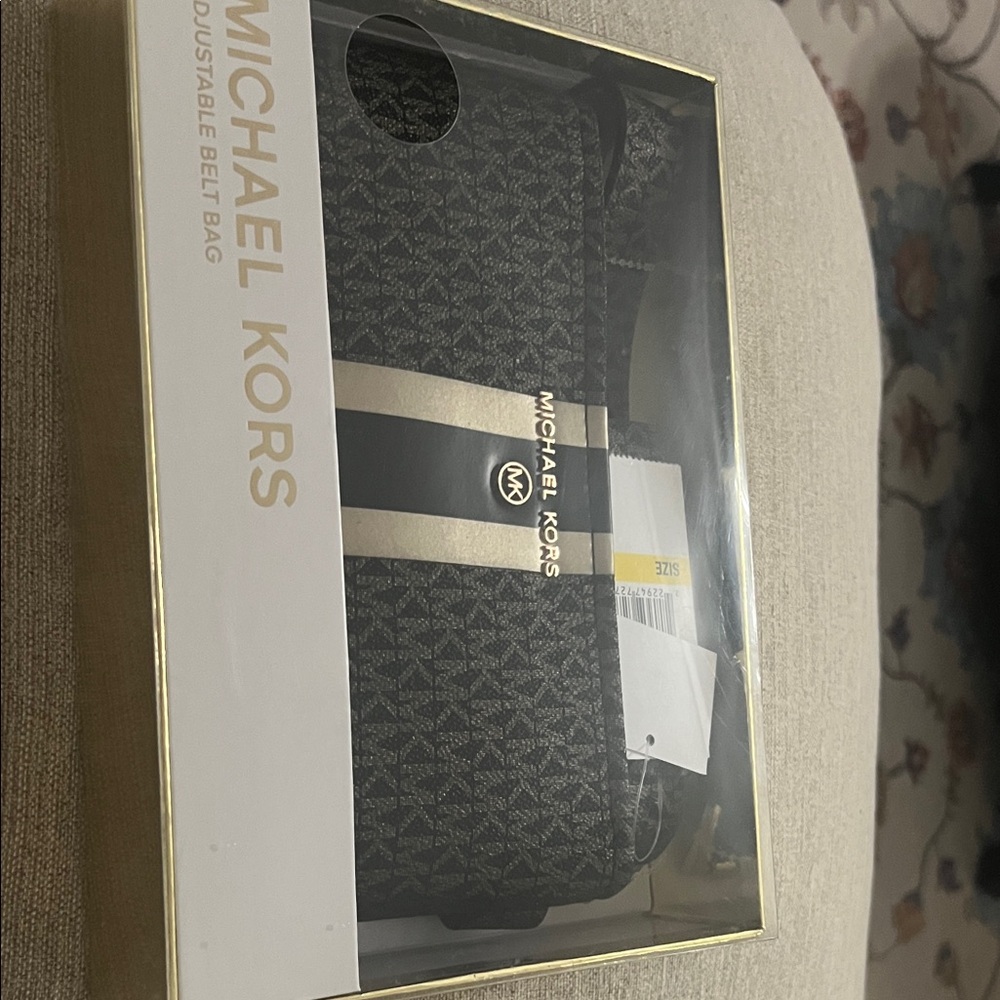 Michael Kors Signature Black and Gray Belt Bag